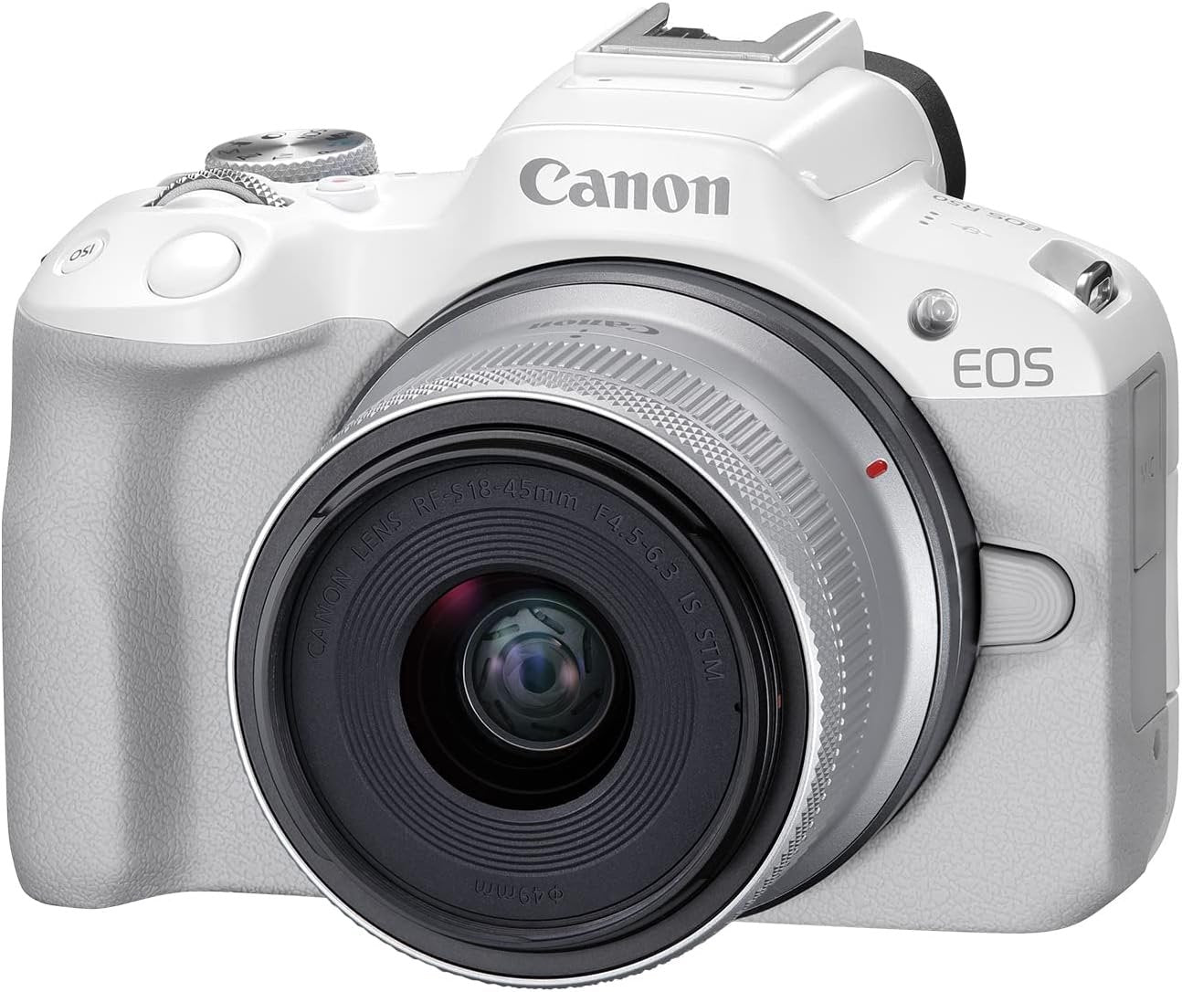 Canon Mirrorless EOS R50 (RF-S18-45mm f/4.5-6.3 IS STM) Camera - White - cambuy-lives