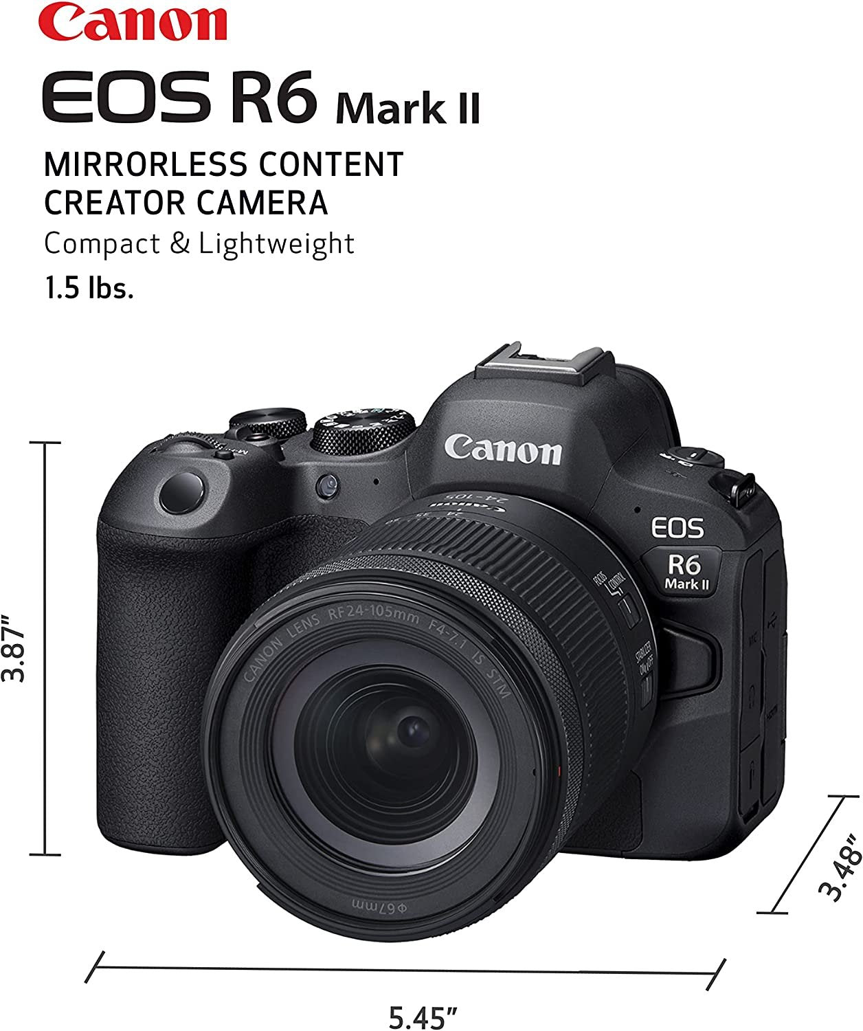Canon EOS R6 Mark II (RF24-105mm f/4-7.1 IS STM) Full-Frame Mirrorless Camera - cambuy-lives