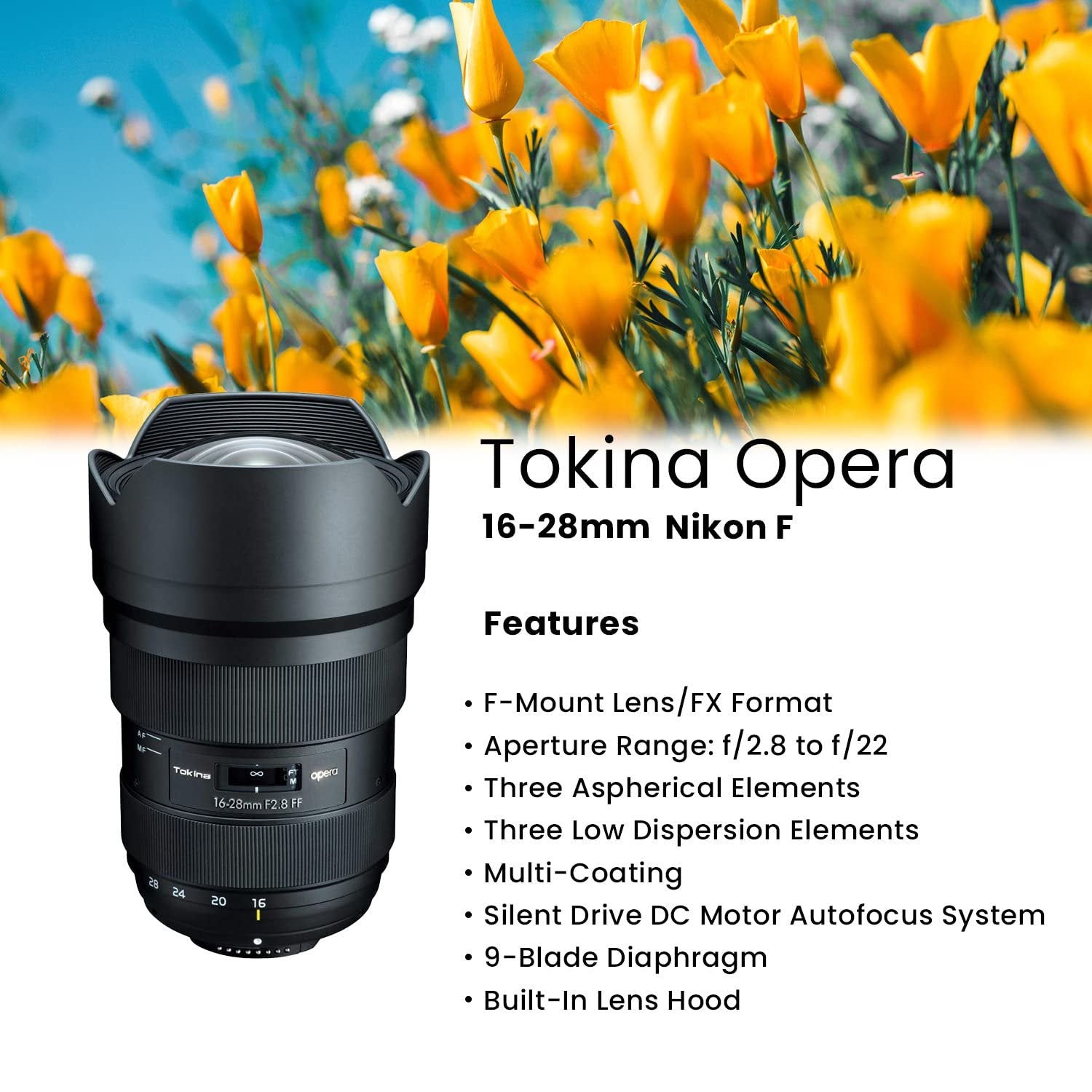 Tokina Opera 16-28mm F/2.8 AF Lens for Nikon Full Frame DSLR Camera - cambuy-lives