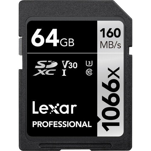 Lexar 64GB Professional 1066x UHS-I V30 SDXC Memory Card - cambuy-lives