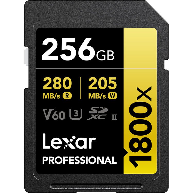 Lexar 256GB Gold Series Professional 1800x UHS-II SDXC Memory Card - cambuy-lives