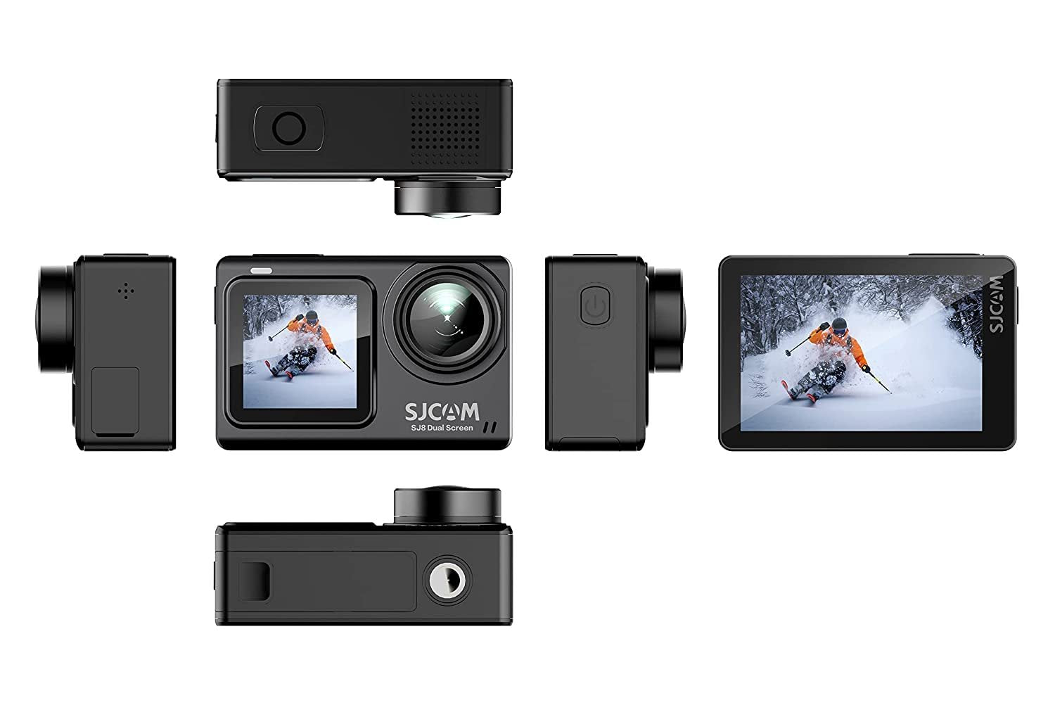 SJCAM SJ8 Dual Screen 4K/30fps Sports Action Camera | 2.33'/1.3' Dual Touch Screen Display | 170? Wide-Angle | Super Night Vision | 30m Waterproof |Digital Vlog Camera | Black - cambuy-lives