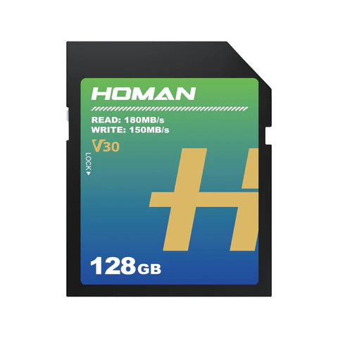 HOMAN UHS-I SD Card (V30) 128GB fit for Any Environmental Temperature from -10 Degree to 70 Degree Celsius with 5 Year Warranty & Recovery - cambuy-lives