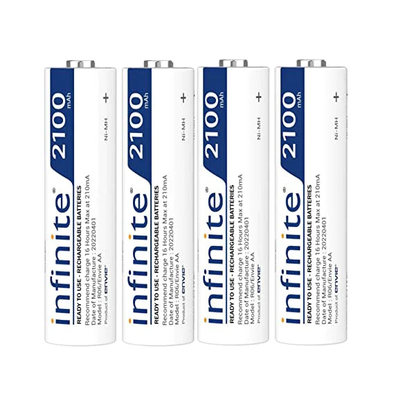 ENVIE (AA2100 4PL) Pack of 4, AA Ni-Mh 2100mAh Capacity Rechargeable Battery - cambuy-lives