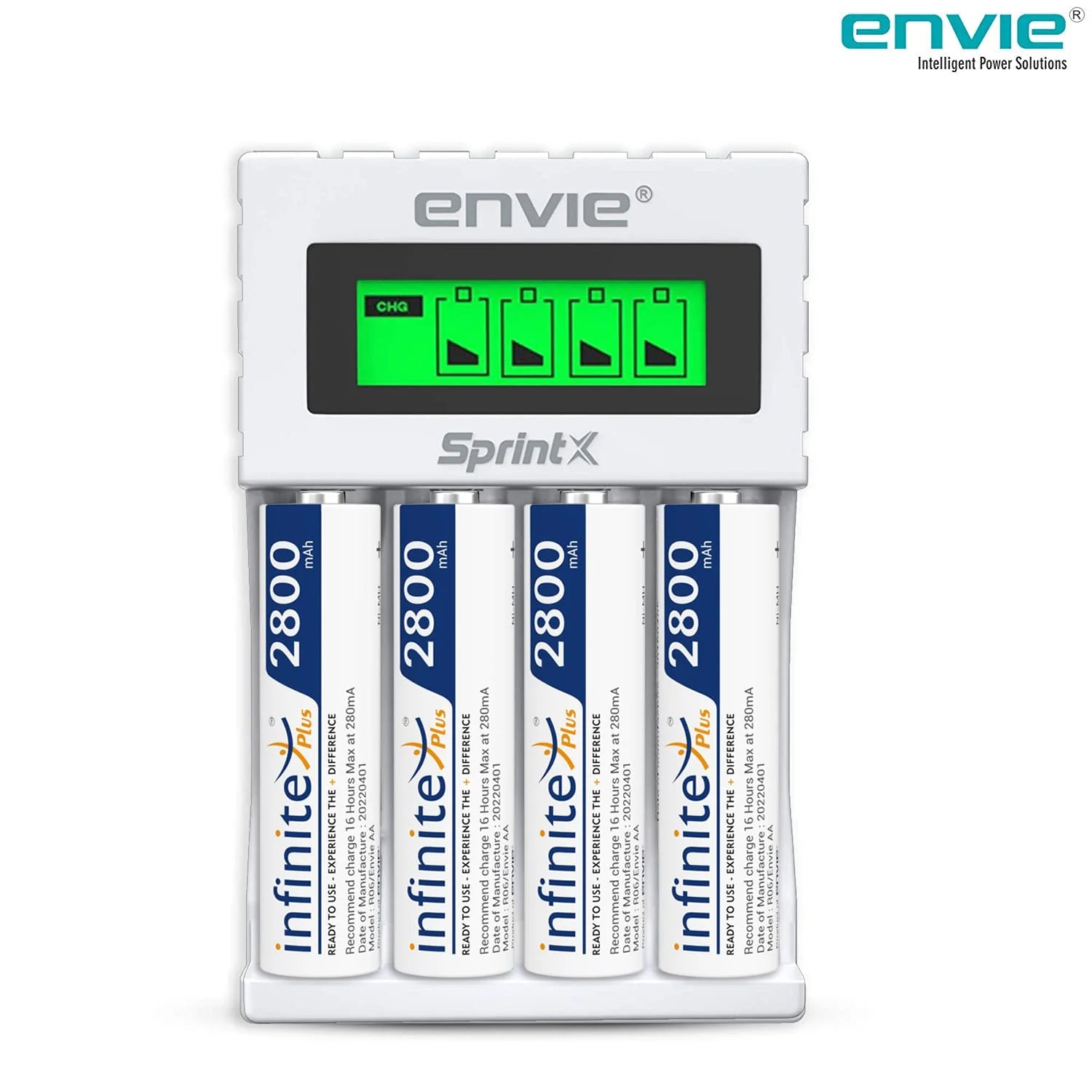 ENVIE (ECR11MC + 2800 4PL) SprintX Ultra Fast Rechargeable Batteries Charger for AA & - cambuy-lives
