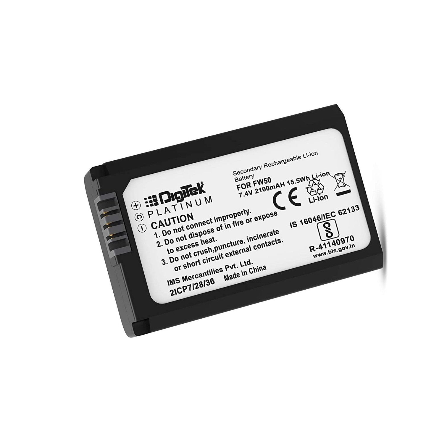 DIGITEK FW-50 Platinum Lithium-ion Rechargeable Battery for Sony DSLR Camera 2100mAh - cambuy-lives