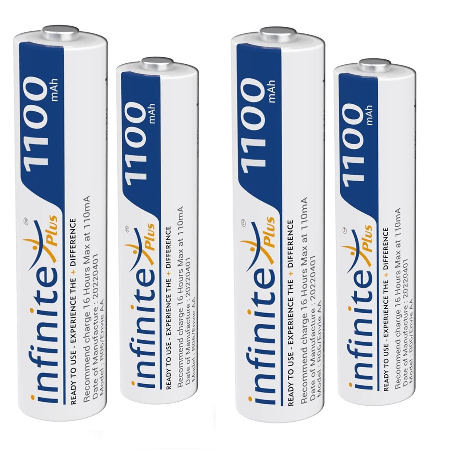 ENVIE AAA Rechargeable Batteries, High-Capacity Ni-MH 1100 mAh, Low Self Discharge, Pre-Charged (Pack of 4) (AAA11004PL) - cambuy-lives