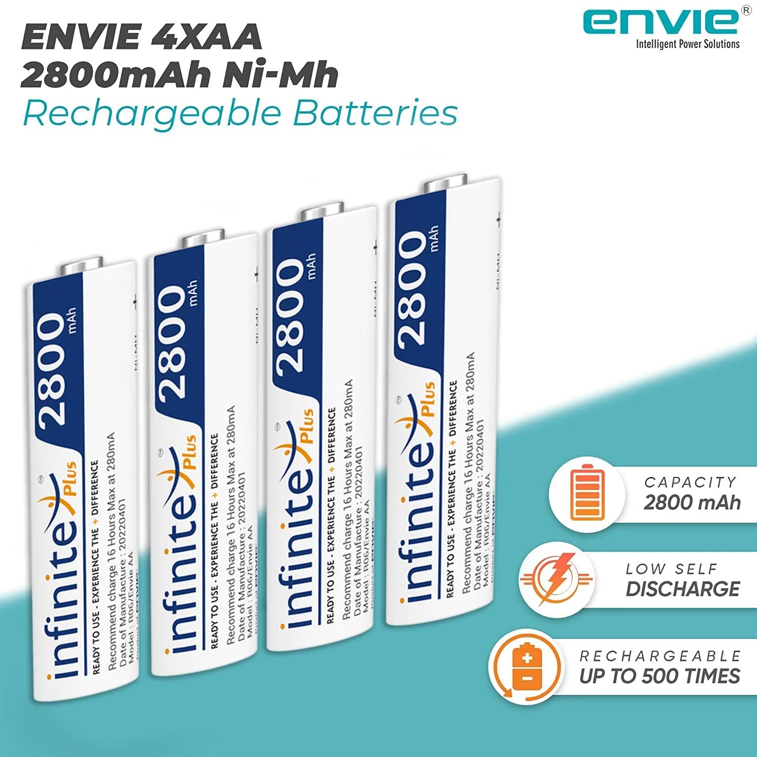 ENVIE (ECR11MC + 2800 4PL) SprintX Ultra Fast Rechargeable Batteries Charger for AA & - cambuy-lives