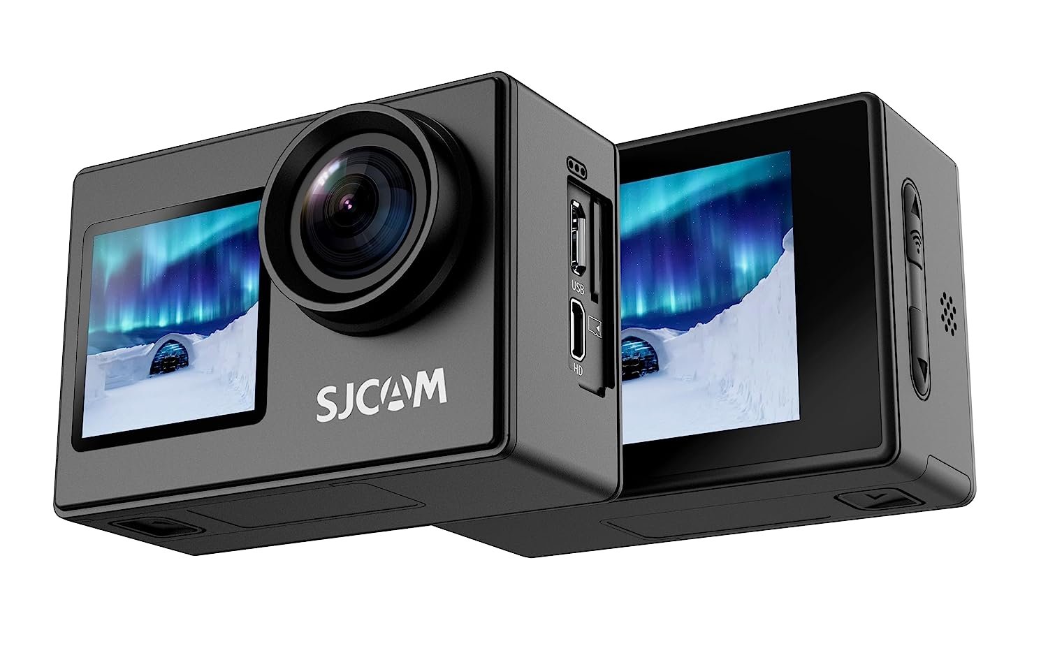 SJCAM SJ4000 Dual Screen 4K 30FPS/16MP WiFi Action Camera | 170? Ultra Wide Angle | 2.0''LTPS LCD+1.3'' Dual Screen | 30M Waterproof with Waterproof Case | Black - cambuy-lives