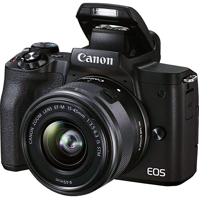 Used Canon EOS M50 Mark II + EF-M 15-45mm is STM Kit Black - cambuy-lives