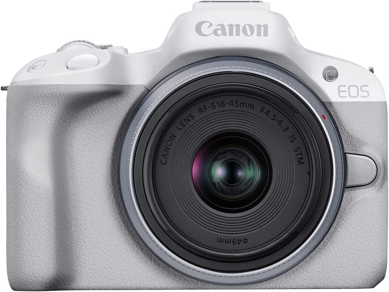 Canon Mirrorless EOS R50 (RF-S18-45mm f/4.5-6.3 IS STM) Camera - White - cambuy-lives
