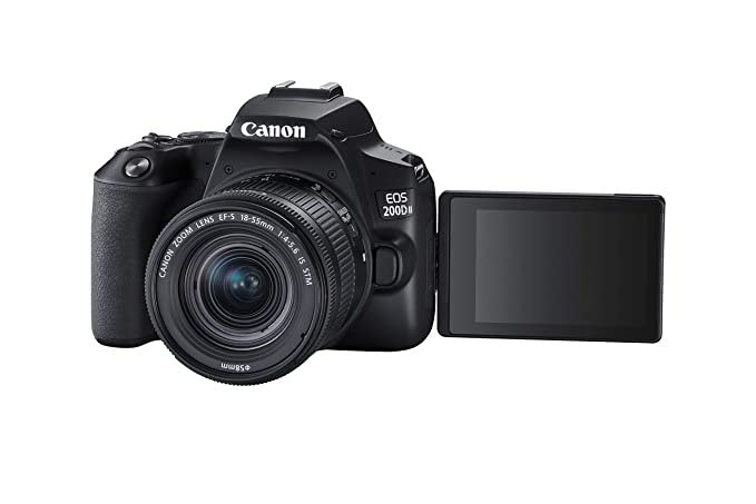 Canon EOS 200D II 24.1MP Digital SLR Camera + EF-S 18-55mm f4 is STM Lens (Black) Open box Unused - cambuy-lives