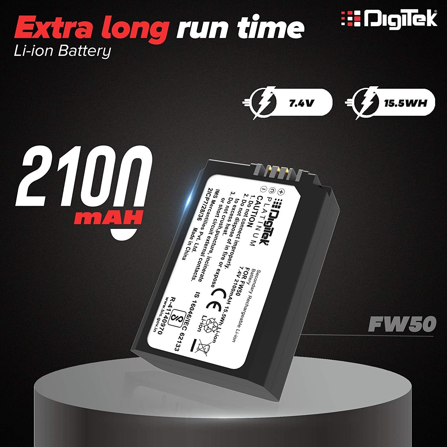 DigiTek (Platinum FW-50) Platinum Lithium-ion Rechargeable Battery for Sony DSLR Camera - cambuy-lives