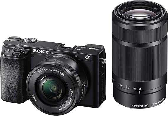 Sony Alpha ILCE-6100Y 24.2 MP Mirrorless Digital SLR Camera with 16-50 mm & 55-210 mm Zoom Lenses - cambuy-lives