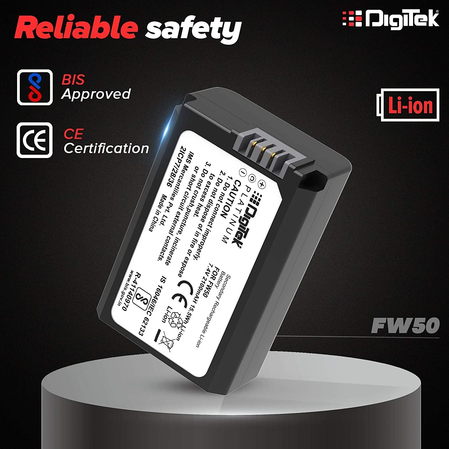 DigiTek (Platinum FW-50) Platinum Lithium-ion Rechargeable Battery for Sony DSLR Camera - cambuy-lives
