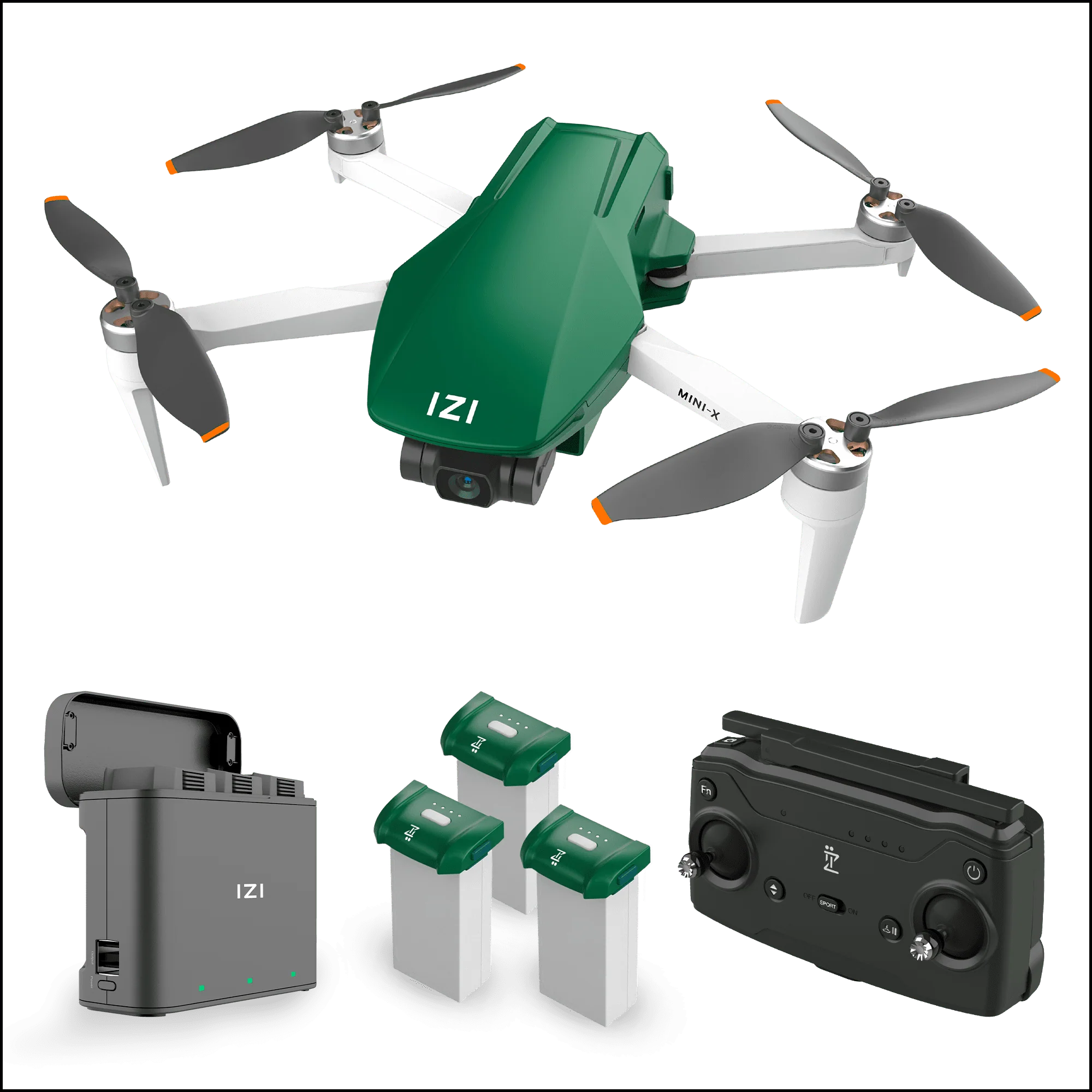 IZI Mini X Nano Fly More Combo 4K Camera Drone UHD 20MP Sony CMOS, 4KM Live Video, 93-min Flight Time, GPS, 3-Axis Gimbal, 10+ Flight Modes, 3 x Smart Battery, Fast Tri-Charger, Under 249g UAV - 1 Year Warranty - cambuy-lives