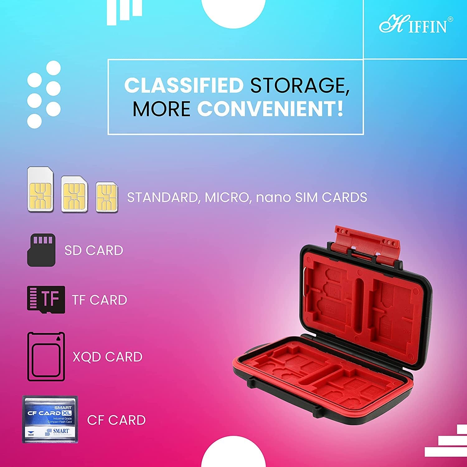 Hiffin Plastic 26 in 1 Slot Card CASE with Multi Storage Option Attractive Designer Card Holder for Memory Cards Black (KH8S) - cambuy-lives