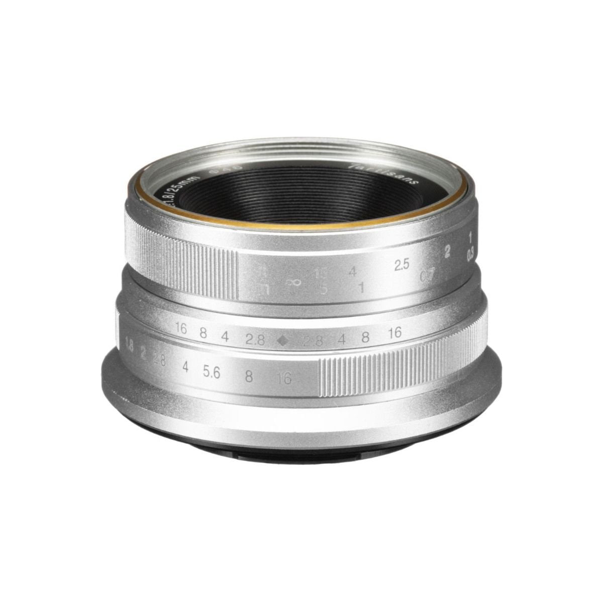 7artisans 25mm f/1.8 Lens for Fujifilm X / Silver - cambuy-lives
