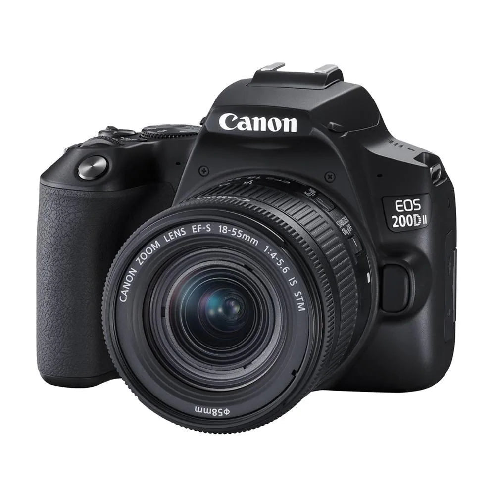 Canon EOS 200D II 24.1MP Digital SLR Camera + EF-S 18-55mm is STM Lens + EF-S 55-250mm is STM Lens (Black) - cambuy-lives