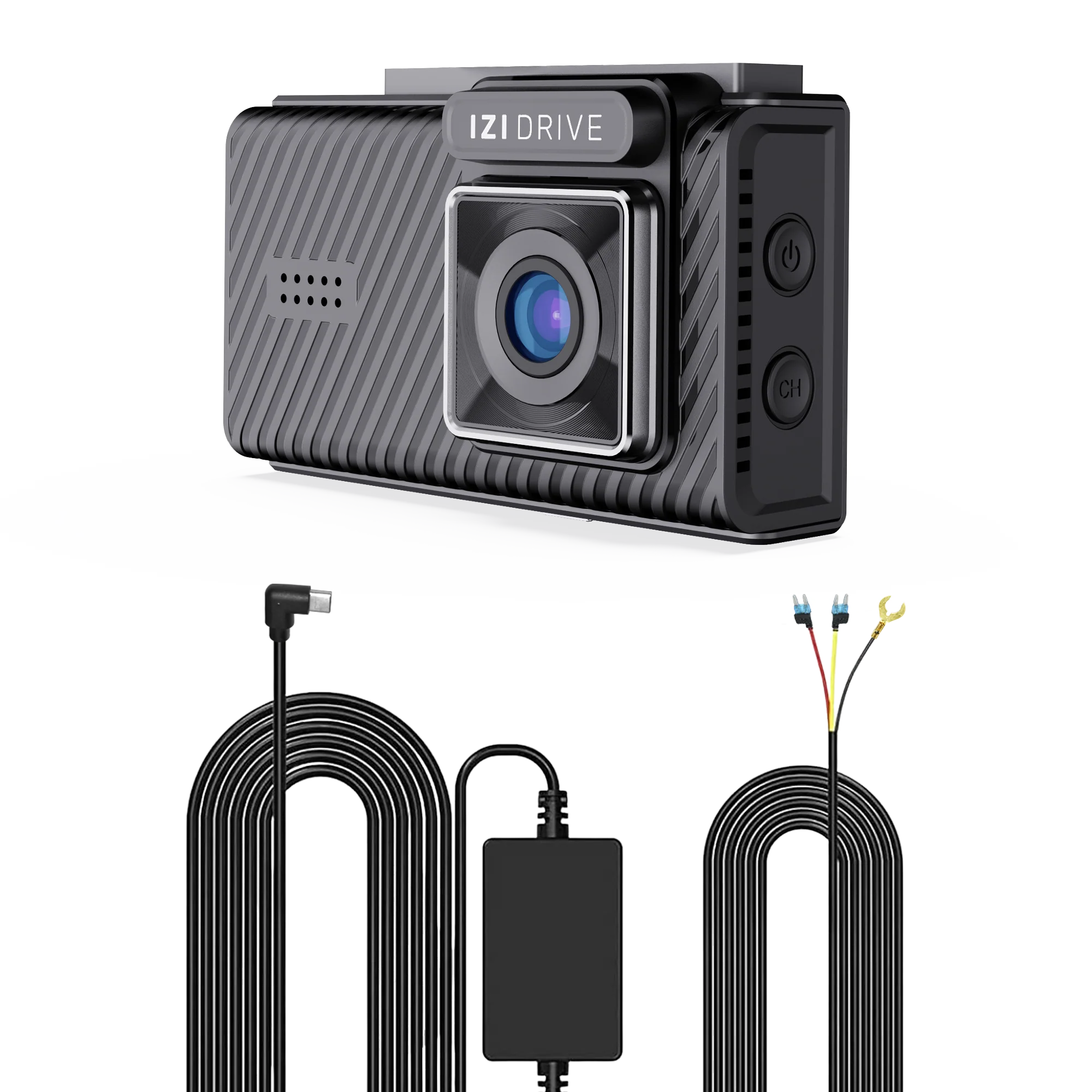 IZI DRIVE 4K Dash Camera with GPS, 3inch FHD Screen + IZI Drive Dash Cam USB Hardwire Cable Kit for 24 Hour Parking Monitoring Combo - cambuy-lives