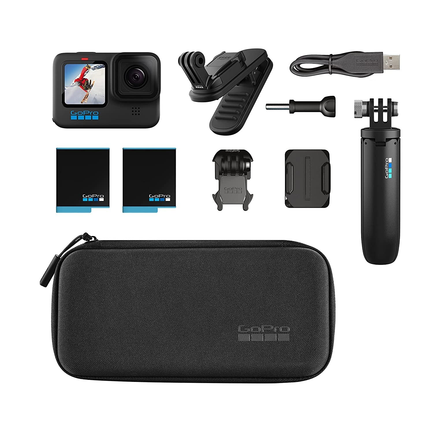 GoPro HERO10 Action Camera Special Bundle with Free Swivel Clip, Extra Battery and Tripod Shorty - cambuy-lives