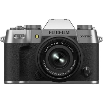FUJIFILM X-T50 MIRRORLESS CAMERA WITH 15-45MM F/3.5-5.6 LENS (SILVER) - cambuy-lives