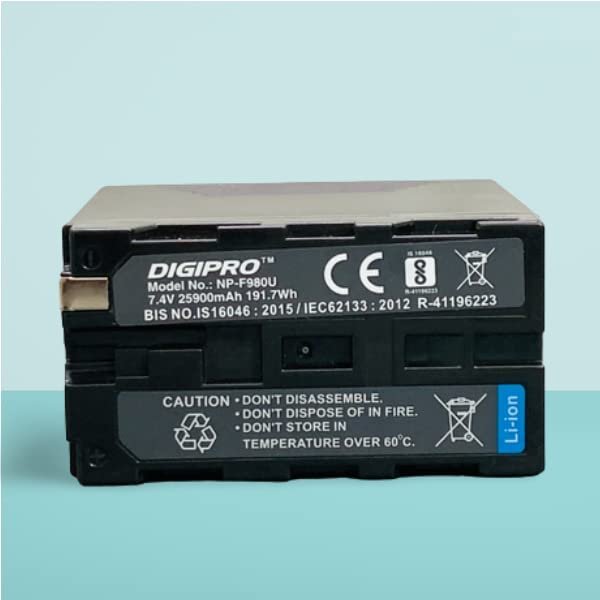 DIGIPRO NP-F980U PLATNIUM Battery (25900 mAh) for Sony NP-F980 NP-F960 NP-F970 NP-F770 NP-F570 NP-F330 Sony PBD-D50 PBD-V30 PLM-100 PLM-50 PLM-A35 PLM-A55 Q002-HDR1 UPX-2000 CCD-TRV720 CVX-V18NSP - cambuy-lives