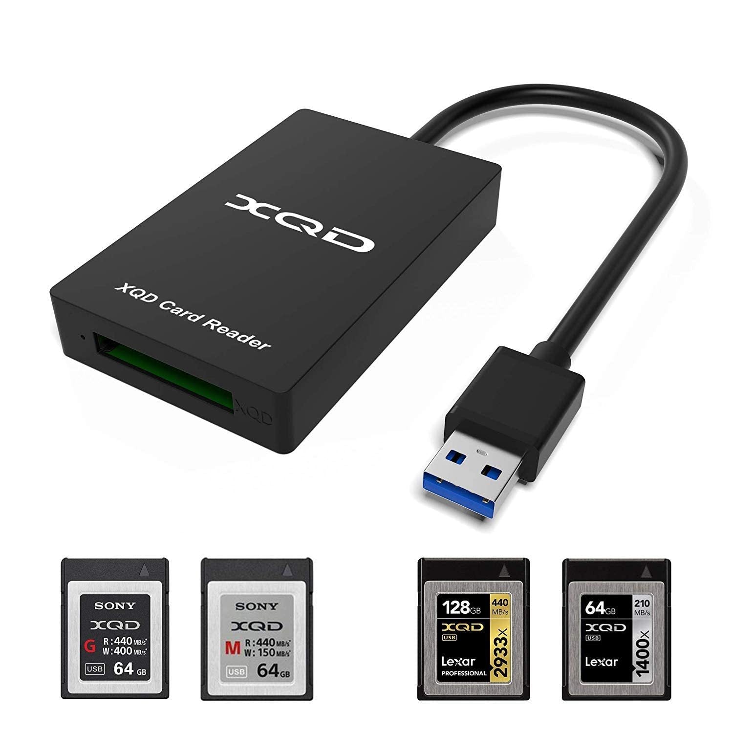 Rocketek XQD Memory Card Reader for Sony G/M Series USB Mark XQD Card, Lexar 2933x/1400x USB Mark XQD Card USB 3.0 - cambuy-lives