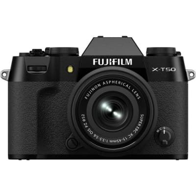 FUJIFILM X-T50 MIRRORLESS CAMERA WITH 15-45MM F/3.5-5.6 LENS (BLACK) - cambuy-lives