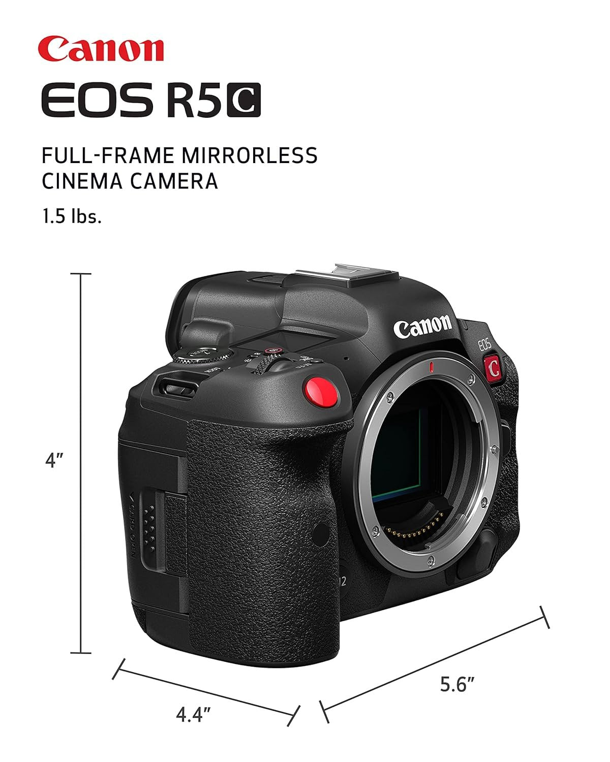 Canon EOS R5C Mirrorless Cinema Camera with 512GB Memory Card and Reader - cambuy-lives